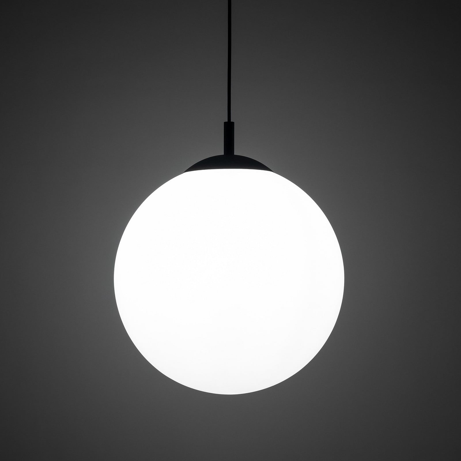 TK Lighting Lampă suspendată Esme sticlă opalină un singur bec Ø 35 cm - Camera de zi / sufragerie - modern - alb opal negru