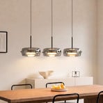 Lucande LED κρεμαστό φωτιστικό Martis, μαύρο, 3 φώτα, step-dim