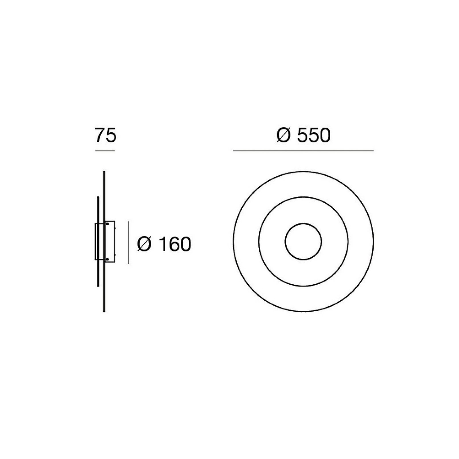 LED wandlamp Joint_W, rond, Ø 55 cm, wit, metaal LED wandlamp Joint_W, rond, Ø 55 cm, wit, metaal