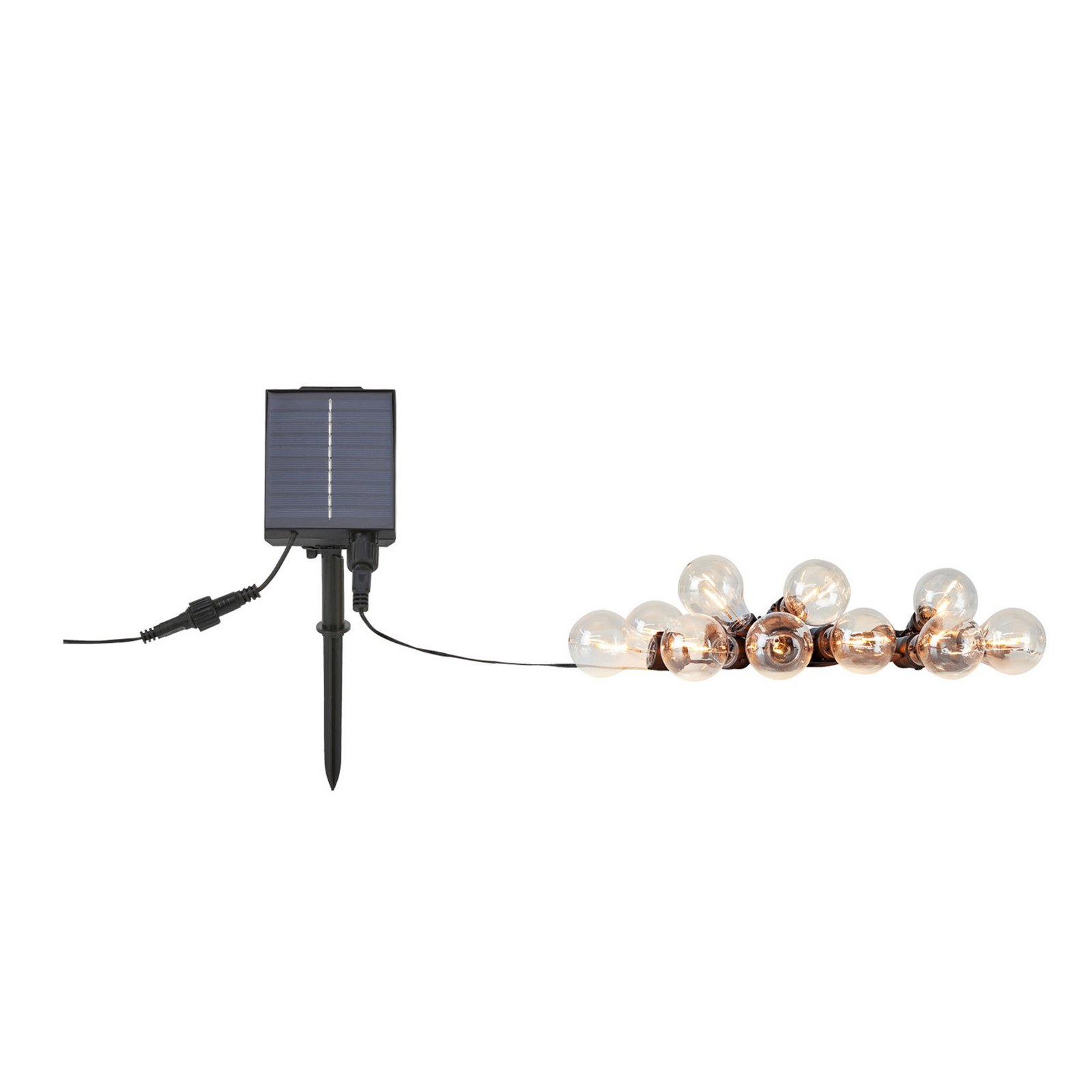 Světelná řetěz Suno, solární, USB, plast, 10 žárovek, IP44