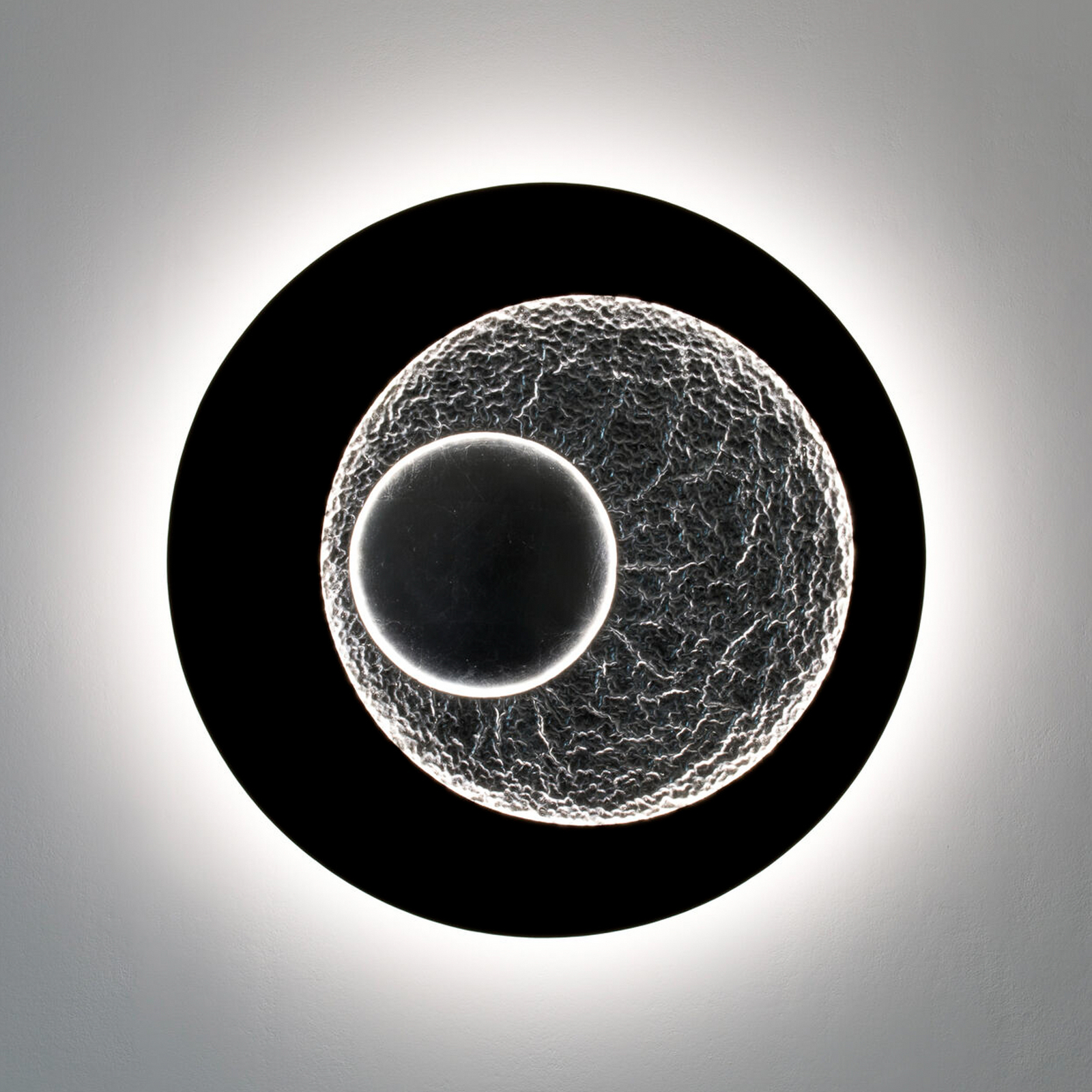 LED-seinavalgusti URANO GIGANTE XL, must/hõbedane, Ø 100 cm, hämardatav
