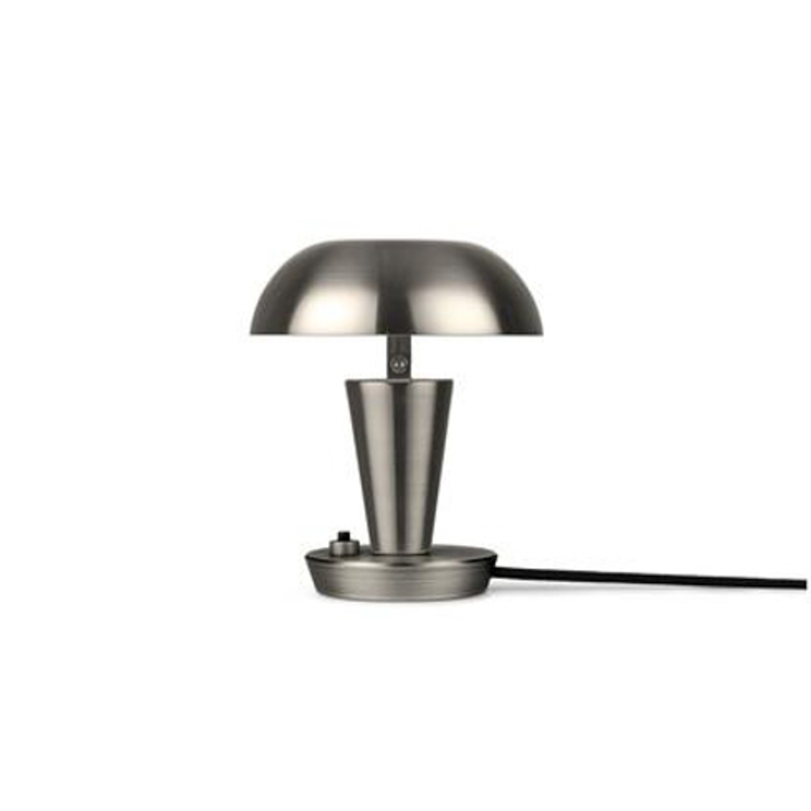 ferm LIVING Stolná lampa Tiny, nikel, 14 cm, železo, naklápacia