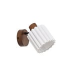 Shiloh spotlight till vägg, trä, linne, valnöt/beige, E14 – Lindby