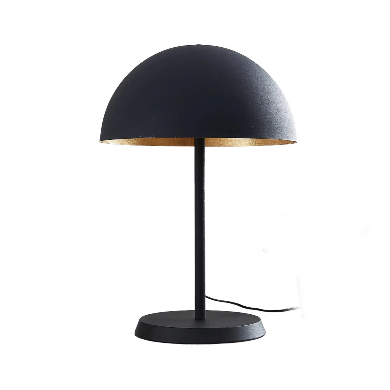 Lindby galda lampa Idalene, augstums 51 cm, melna, metāls