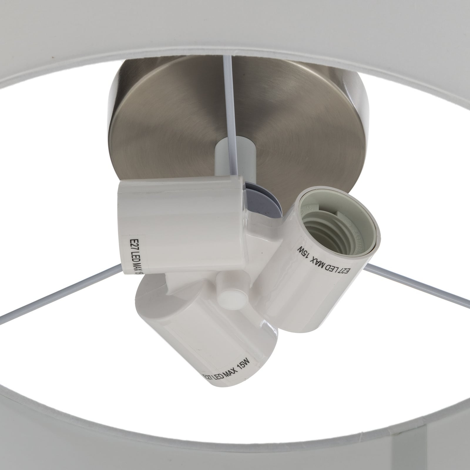 Plafonnier Sebatin Ø40 Crème/Nickel - Lindby
