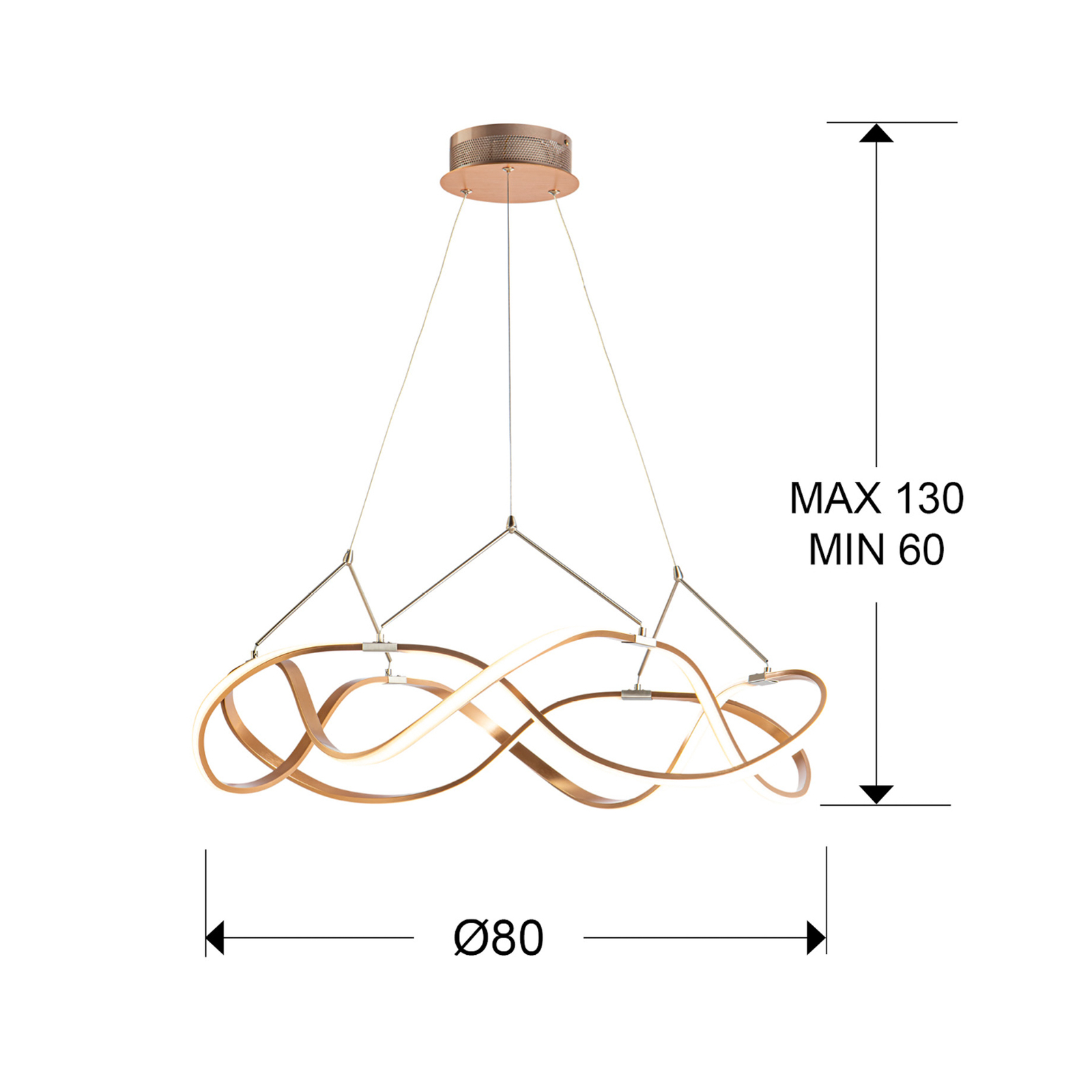 LED hanglamp Molly, afstandbediening, Ø80cm