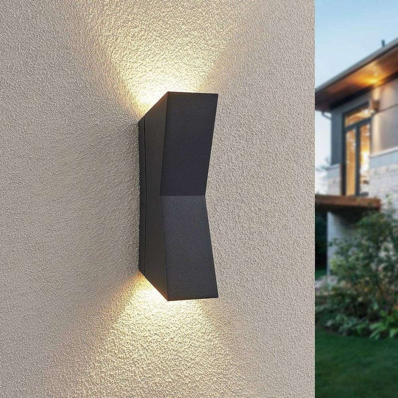Maniela LED Up/Down BuitenWandlamp Anthracite - Lucande