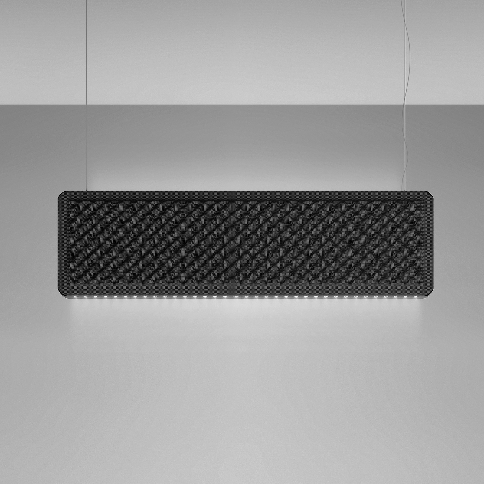 Artemide ARCHITECTUR Eggboard Baffle up/down 80cm 3,000K grey, for Workroom / Office, recycled polyester, 26 W, energy efficiency: A+, L: 77 cm, W: 8.5 cm, H: 36 cm