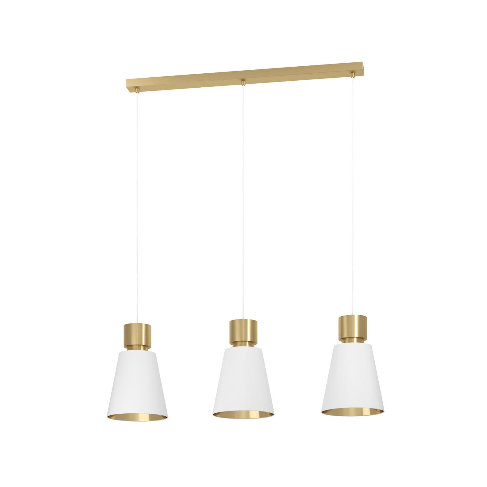 Suspension Aglientina laiton/blanche, trois lampes