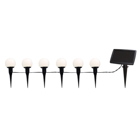 LED-solarljusslinga Combo med 6 solarkulor