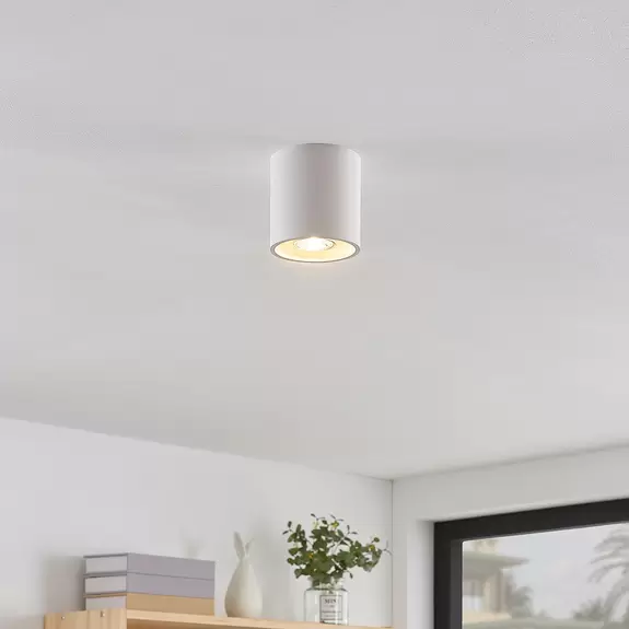 Lampenwelt Lindby Parvin Aluminium-Downlight, rund, weiß