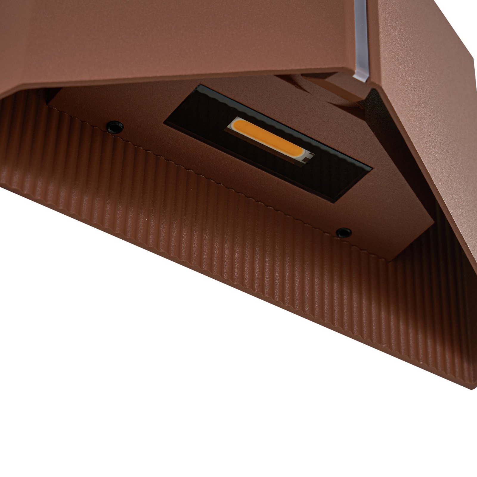 Lindby LED-Außenwandleuchte Anlira, braun, Up & down, IP65