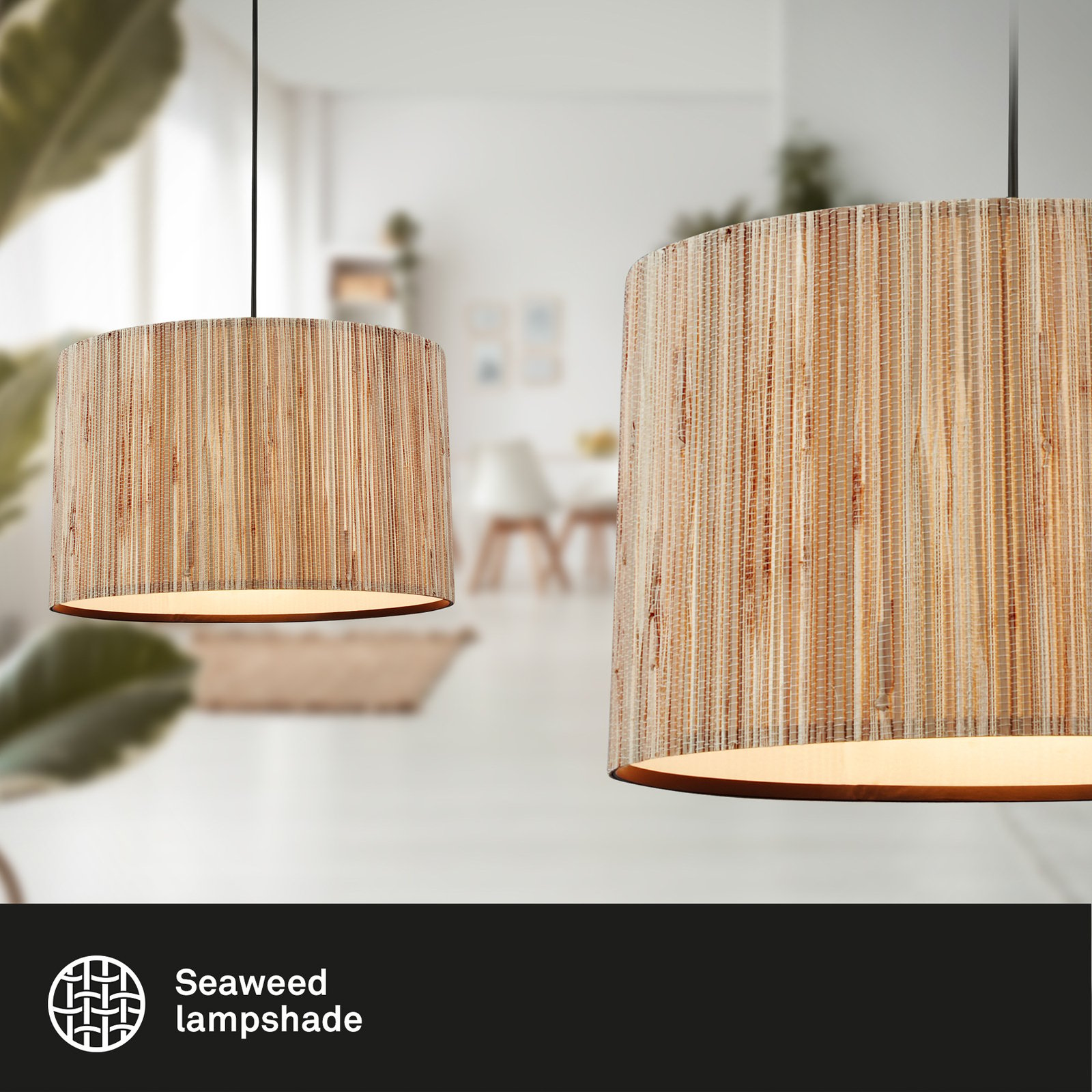 Slama pendant light, 1-bulb, Ø 35cm, natural colour, seagrass