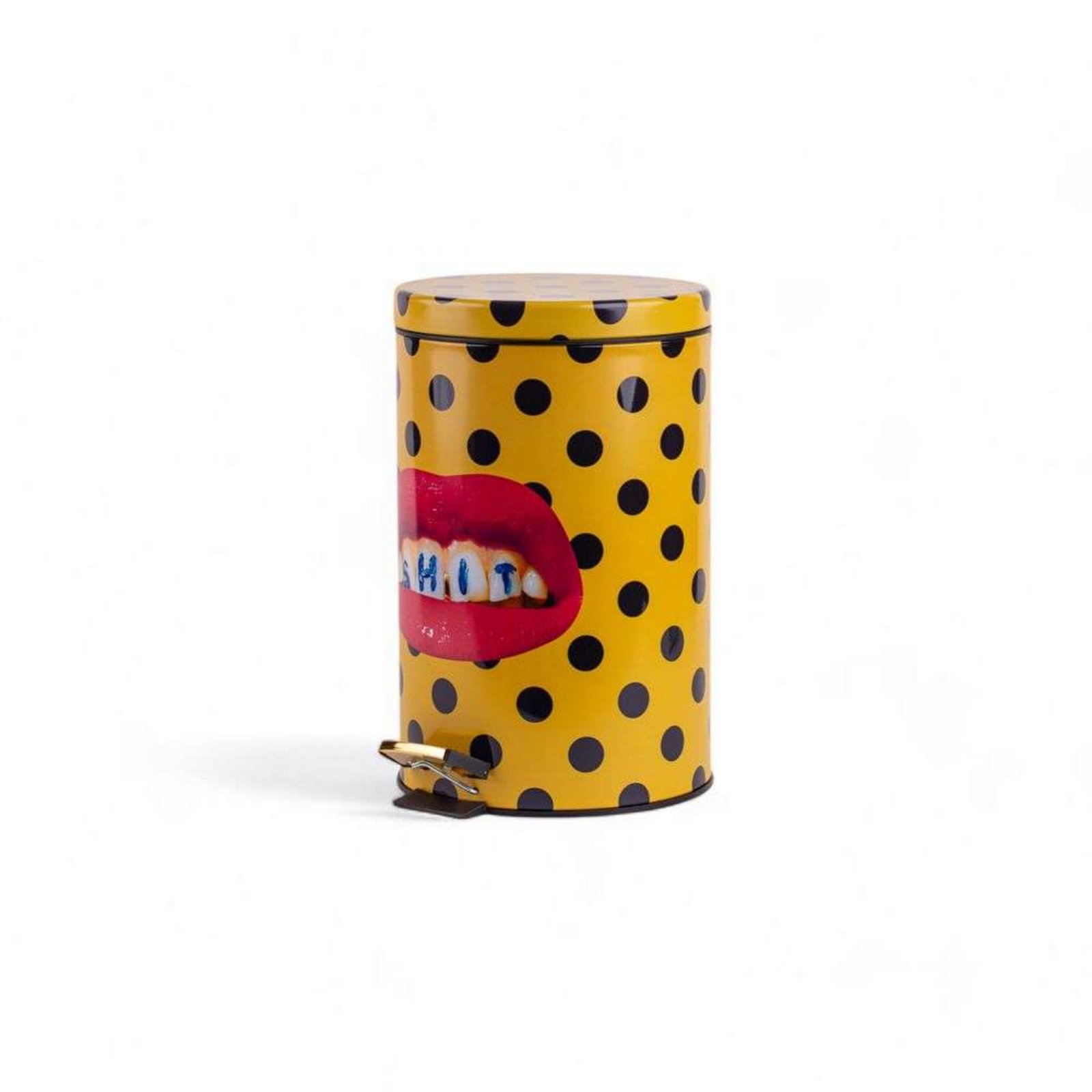 Shit Toiletpaper Home Dustbin Ø 20,5xH27,5 Yellow/Black/Multicolor - Seletti