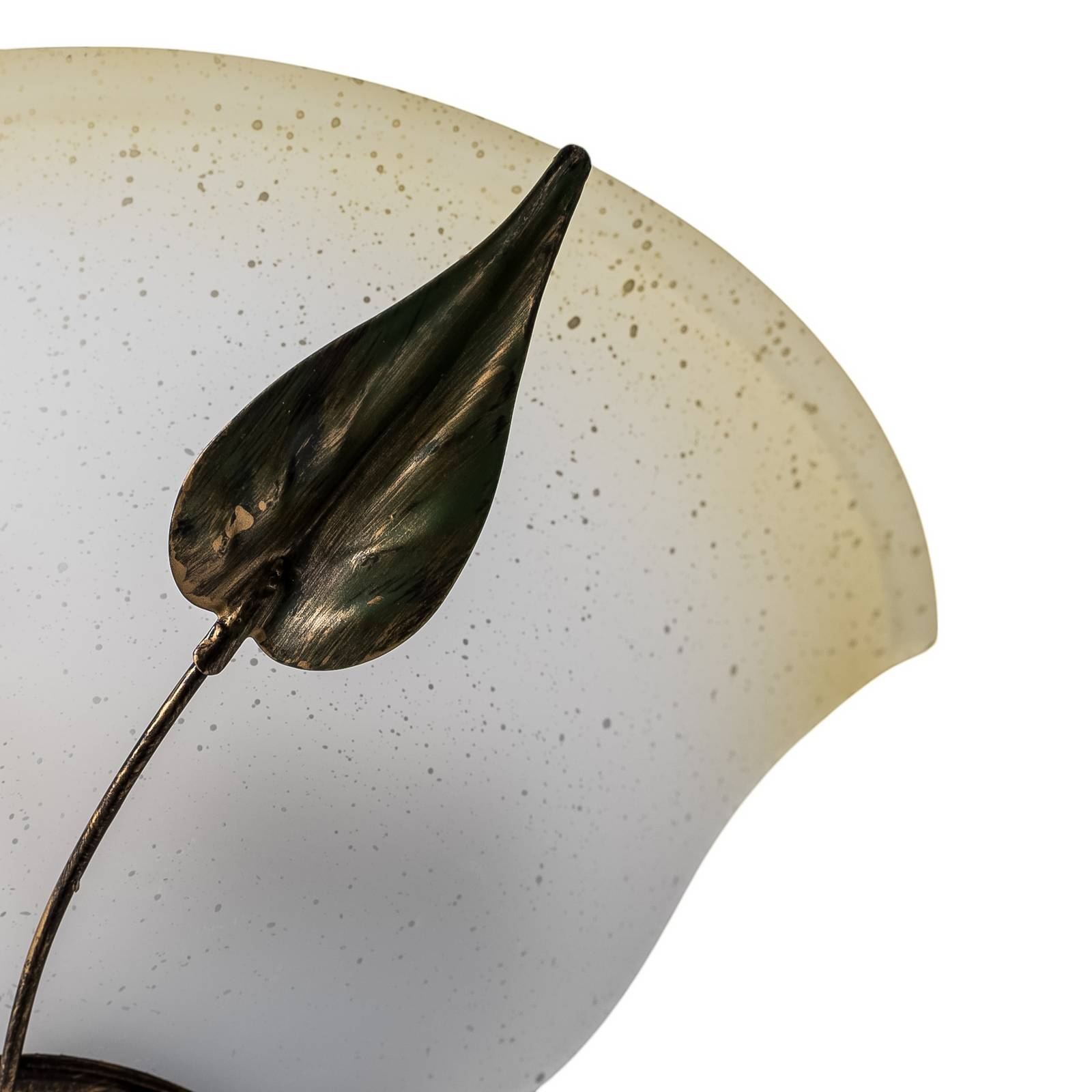 Wandleuchte Mira, creme/bronze, Glas, 30 cm breit, E27 günstig online kaufen