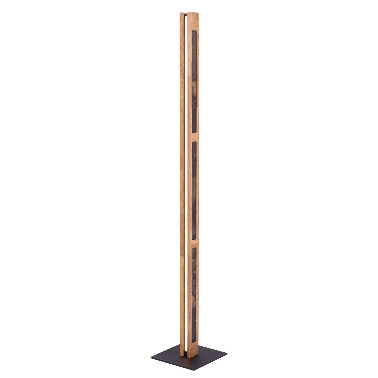 Elobra Lampadar LED Chile cu 4 laturi stejar/ardzie colorată 150 cm - Camera de zi / sufragerie - stejar natural colorat negru - Lemn