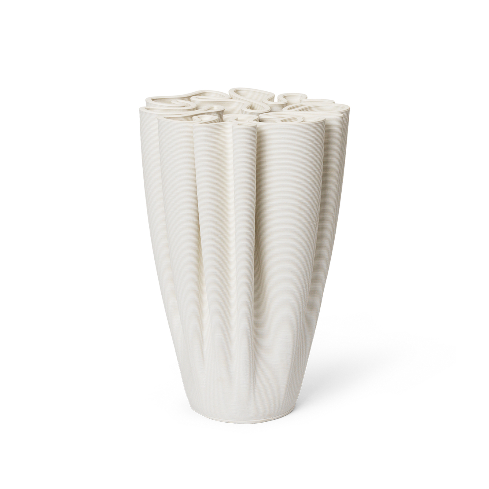 ferm LIVING Dedali vaas, wit, hoogte 25,5 cm, keramiek