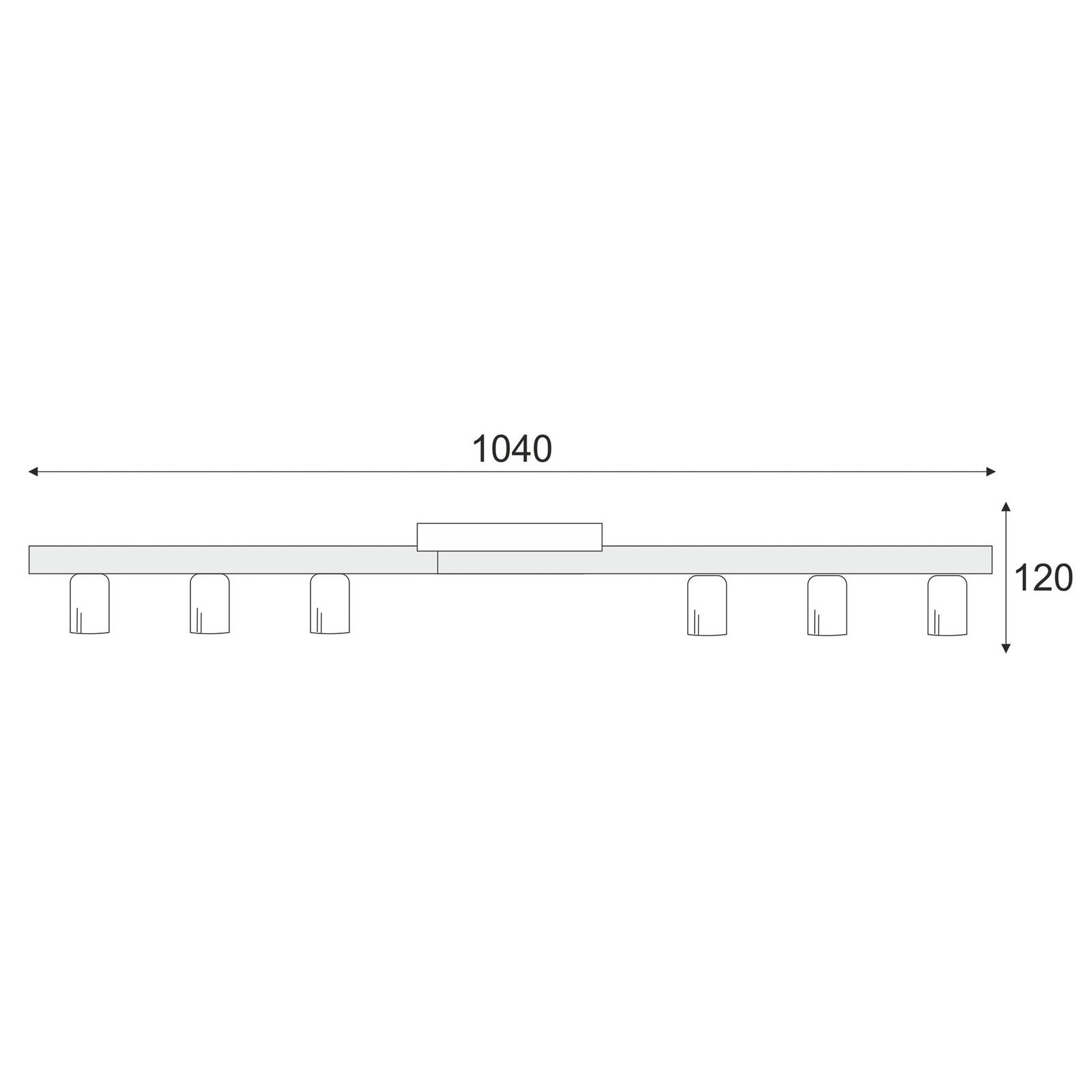 Envostar plafonnier Laurent bois/blanc à 6 lampes