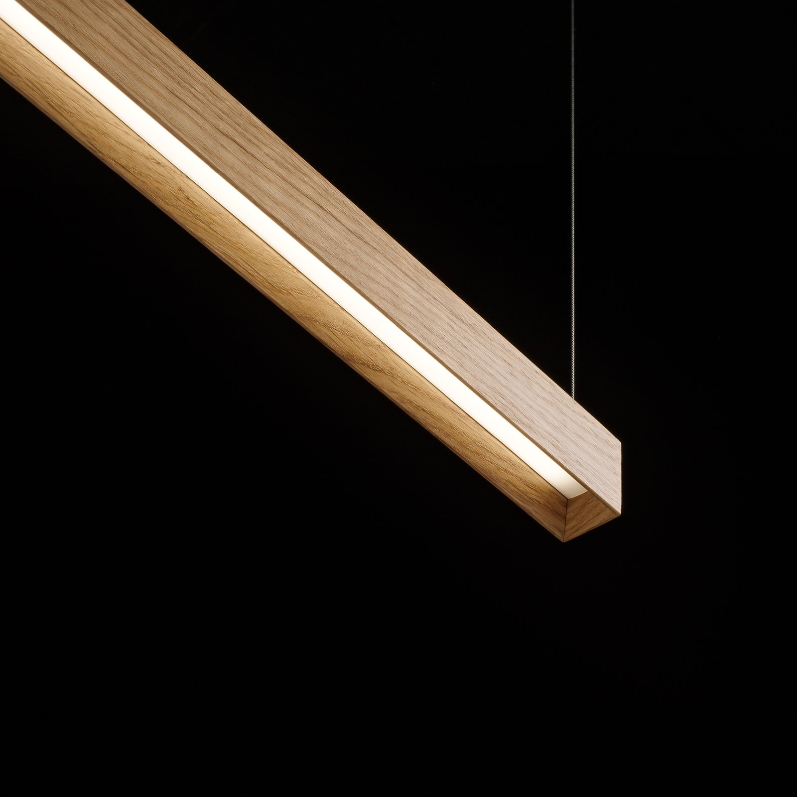 OLEV Lanacotta LED-hængelampe, egetræ, 2.700 K