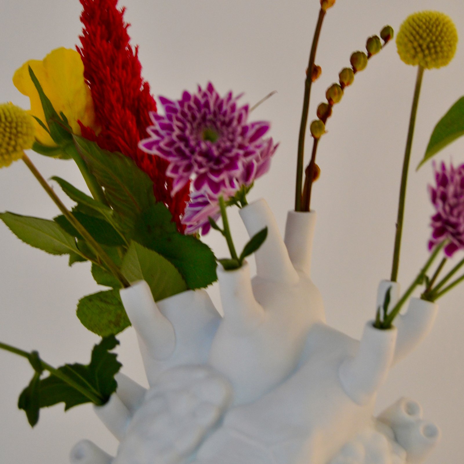 Love In Bloom Porcelain Heart Vase Blanc - Seletti