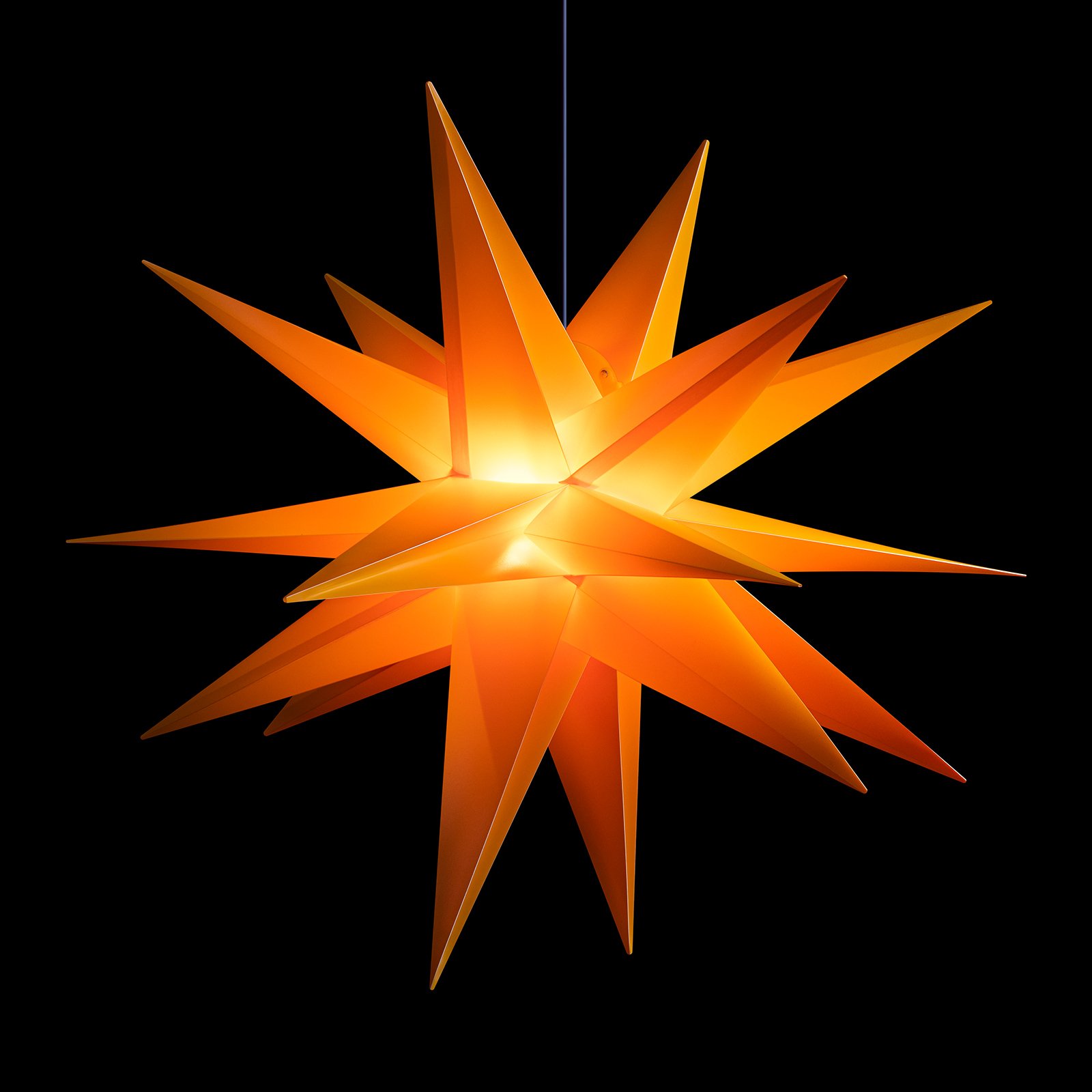 Ukrasna zvijezda XXL vanjska, 18-kraka, Ø 80 cm žuta
