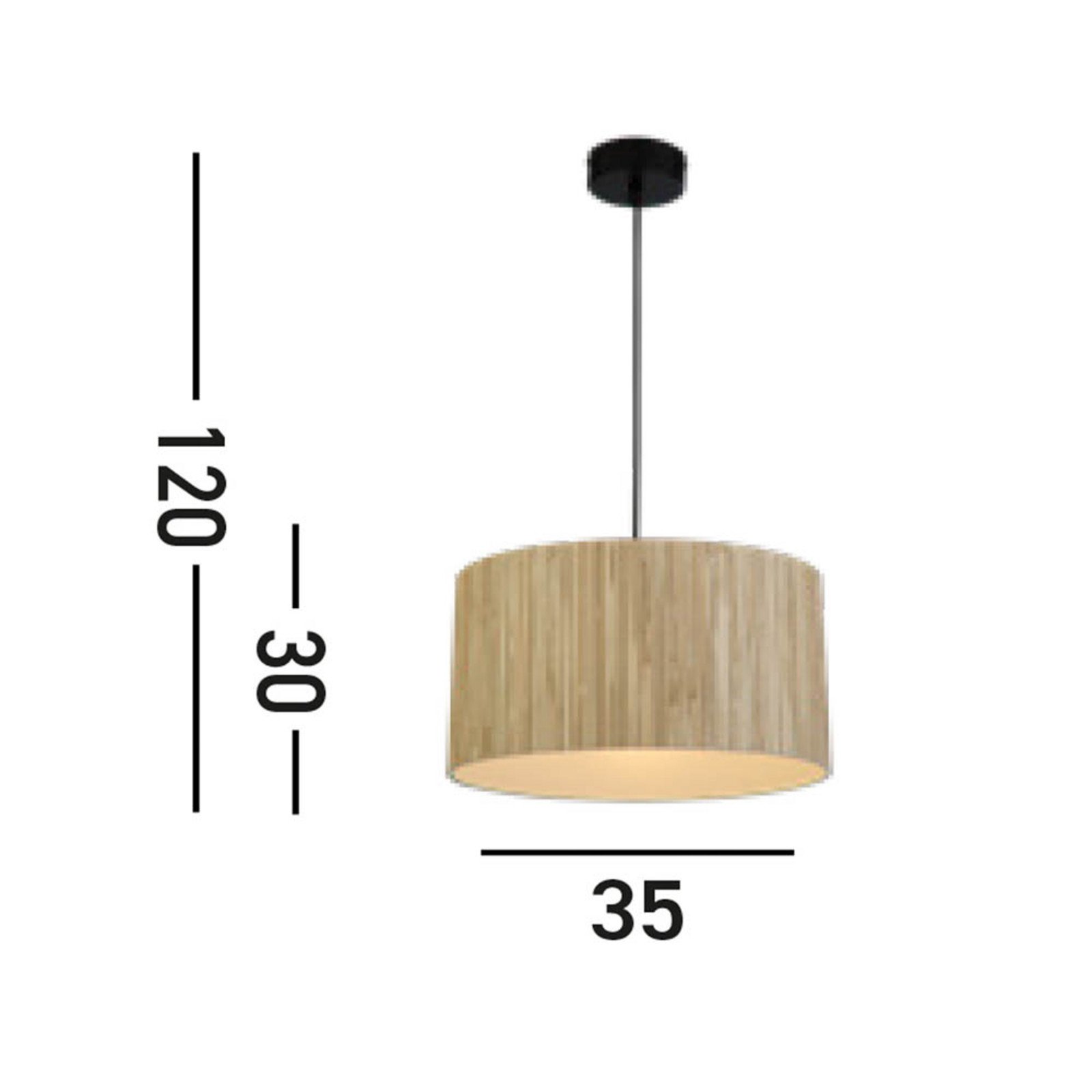 Searchlight Lampă suspendată Meadow maro negru fibră naturală oțel - Camera de zi / sufragerie - maro deschis negru - Metal