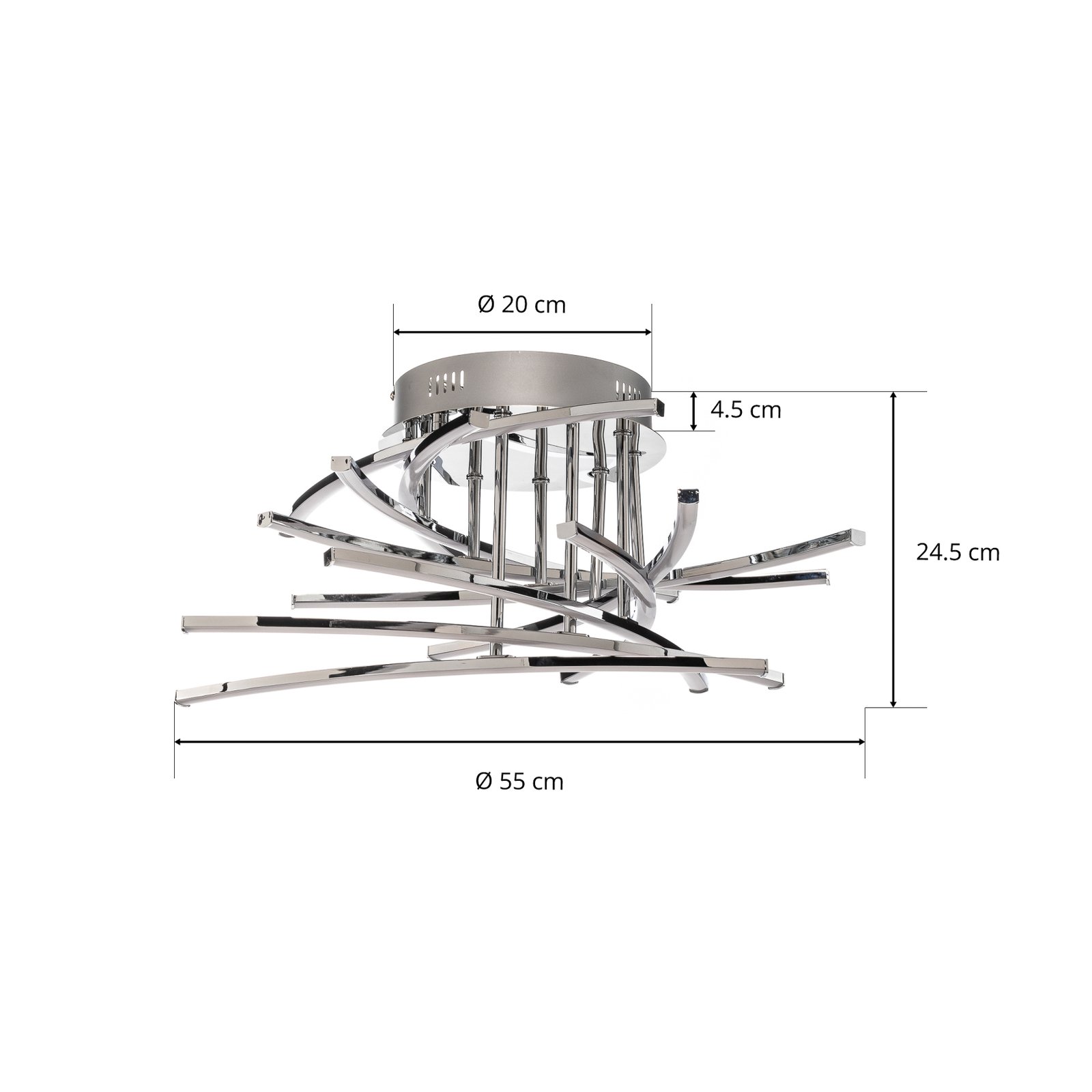 Lindby Flakira lampa sufitowa LED 10-pkt. chrom