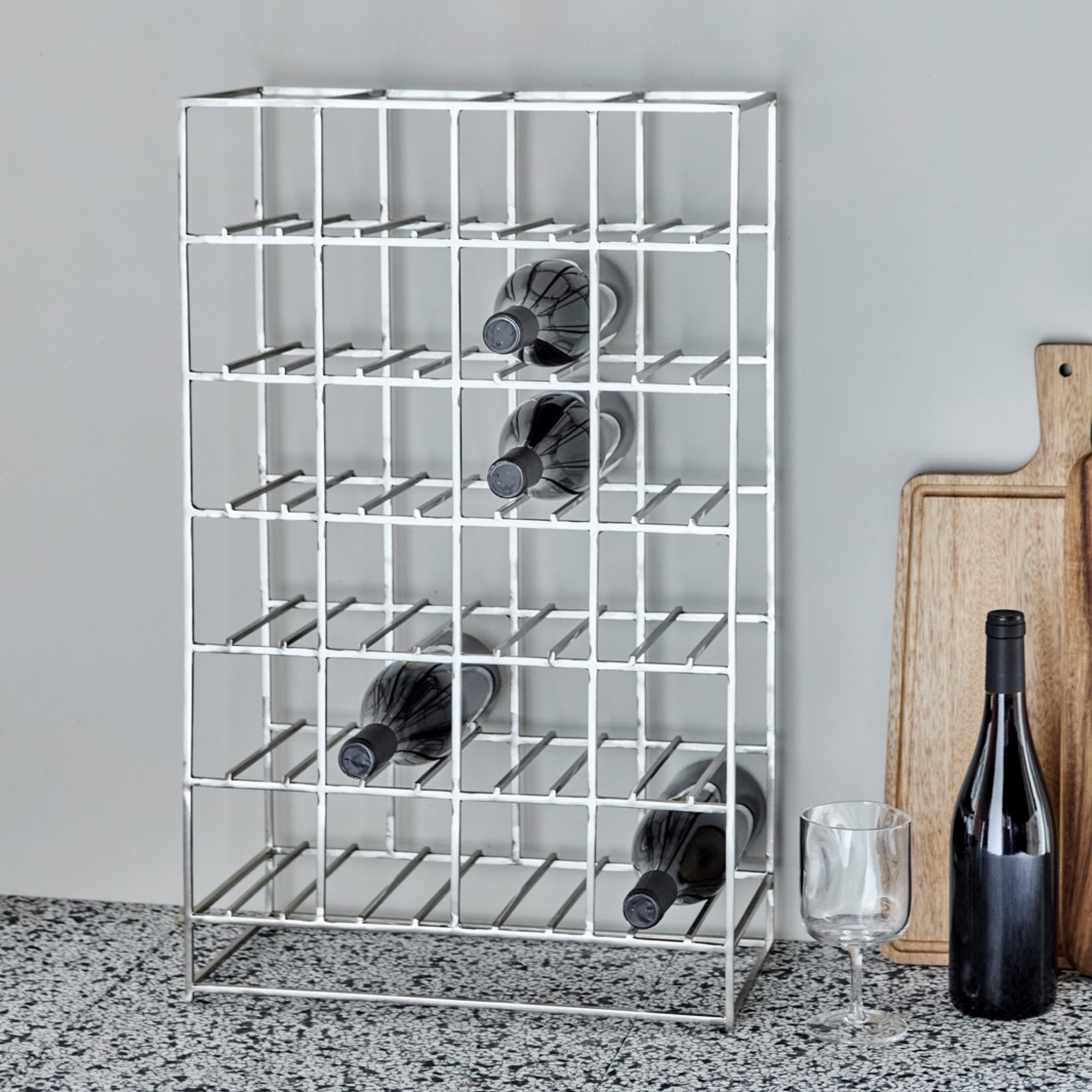 HD24 Wine rack, silver, 41x67x20 cm, metal - House Doctor