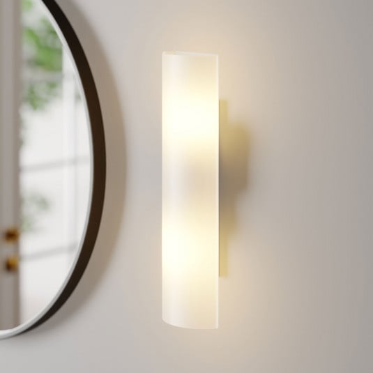 Lindby Ophelia wall light, height 39 cm, white, glass
