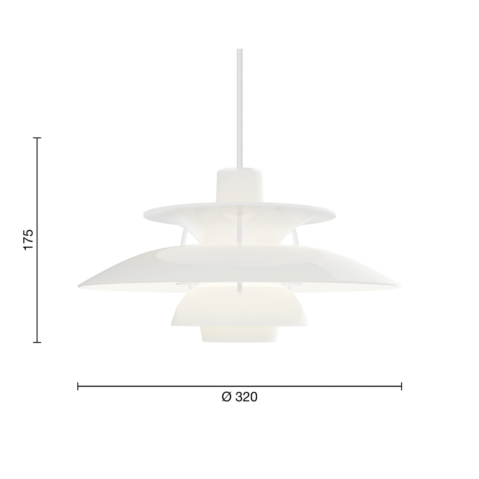 Louis Poulsen hanglamp PH 5 320, opaalwit, E14 Louis Poulsen hanglamp PH 5 320, opaalwit, E14