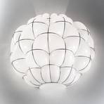 Pouff wall light in white and stainless steel