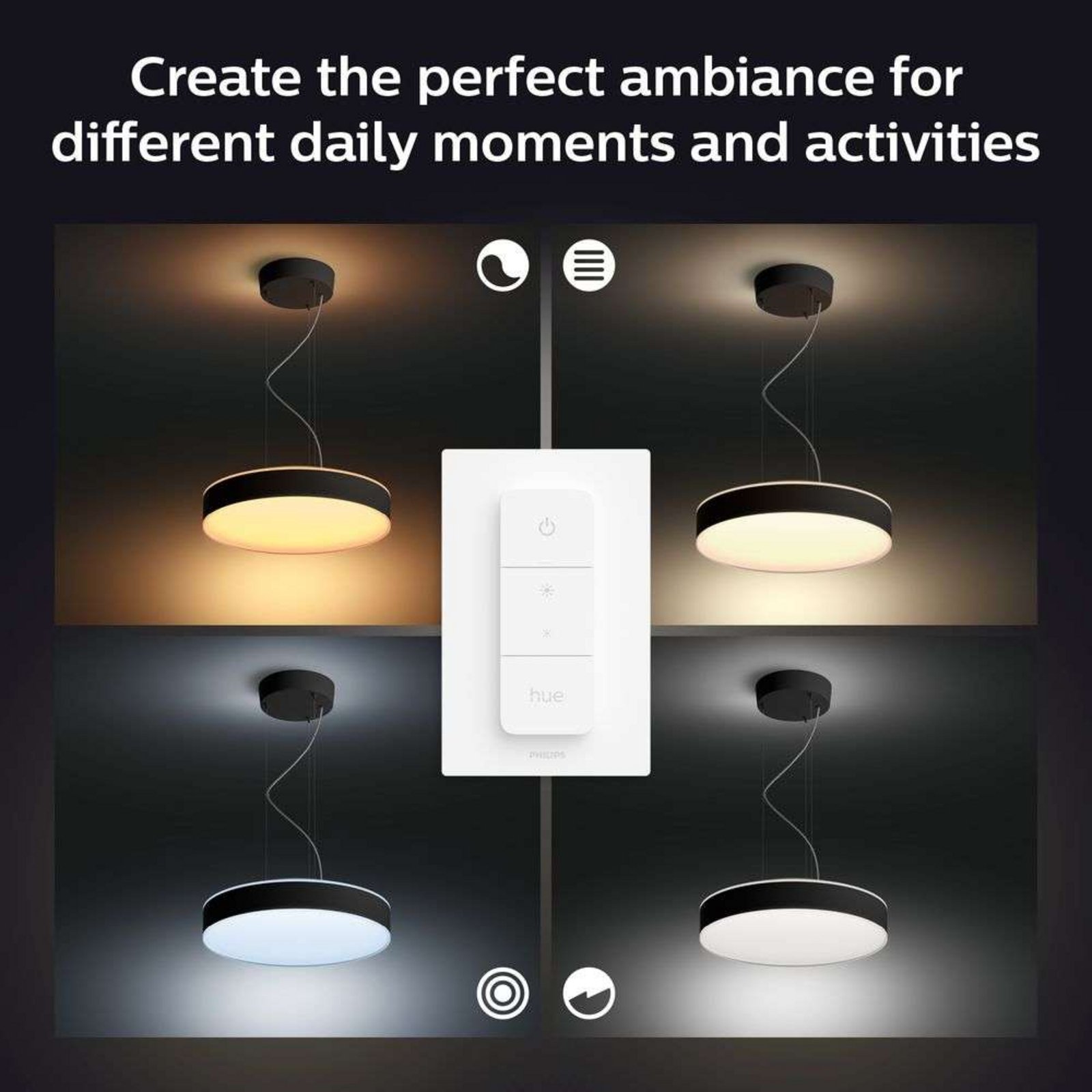 Hue Enrave Závěsné Světlo White Amb. Black - Philips Hue