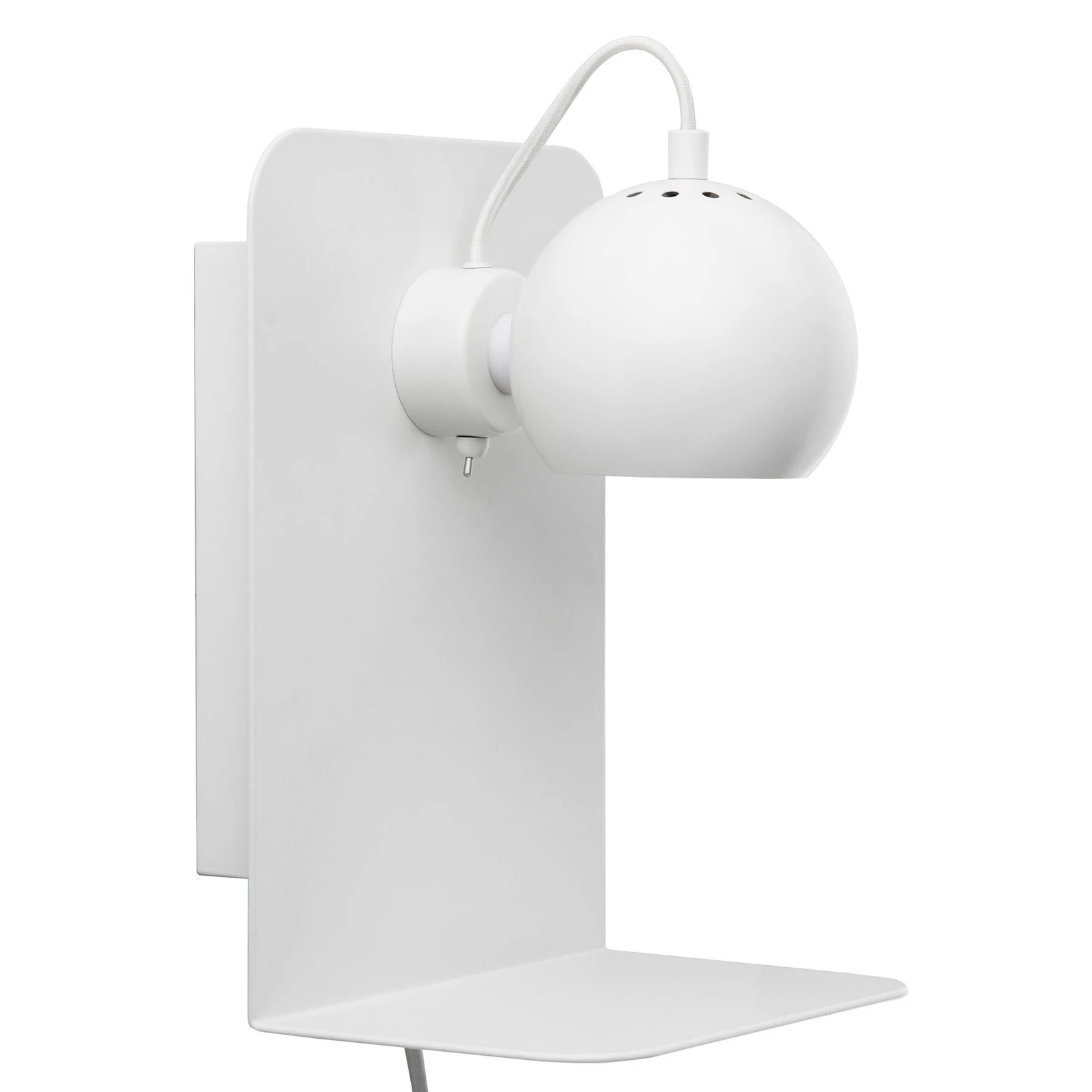 FRANDSEN Kulové nástěnné svítidlo USB bílé matné
