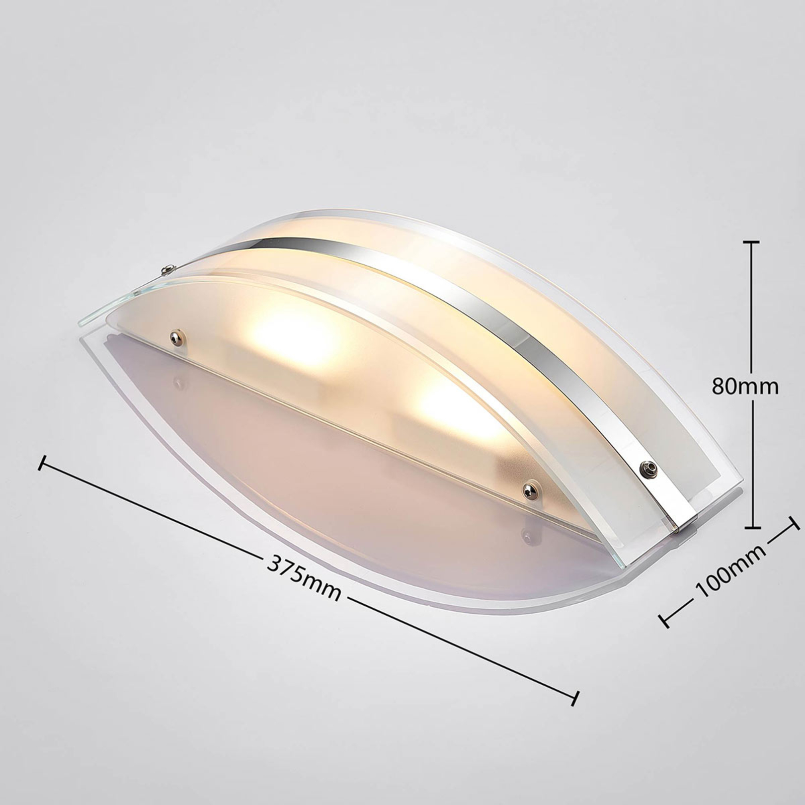 LED-Wandleuchte Zinka aus Glas, 37,5 cm