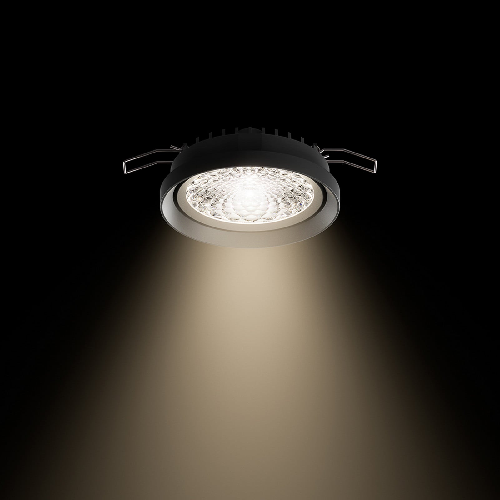Nivo LED-inbyggnadsspot, svart, 36°, 11 cm, fast, dimbar – Sigor - Vardagsrum - Modern - Aluminium - Med en ljuskälla
