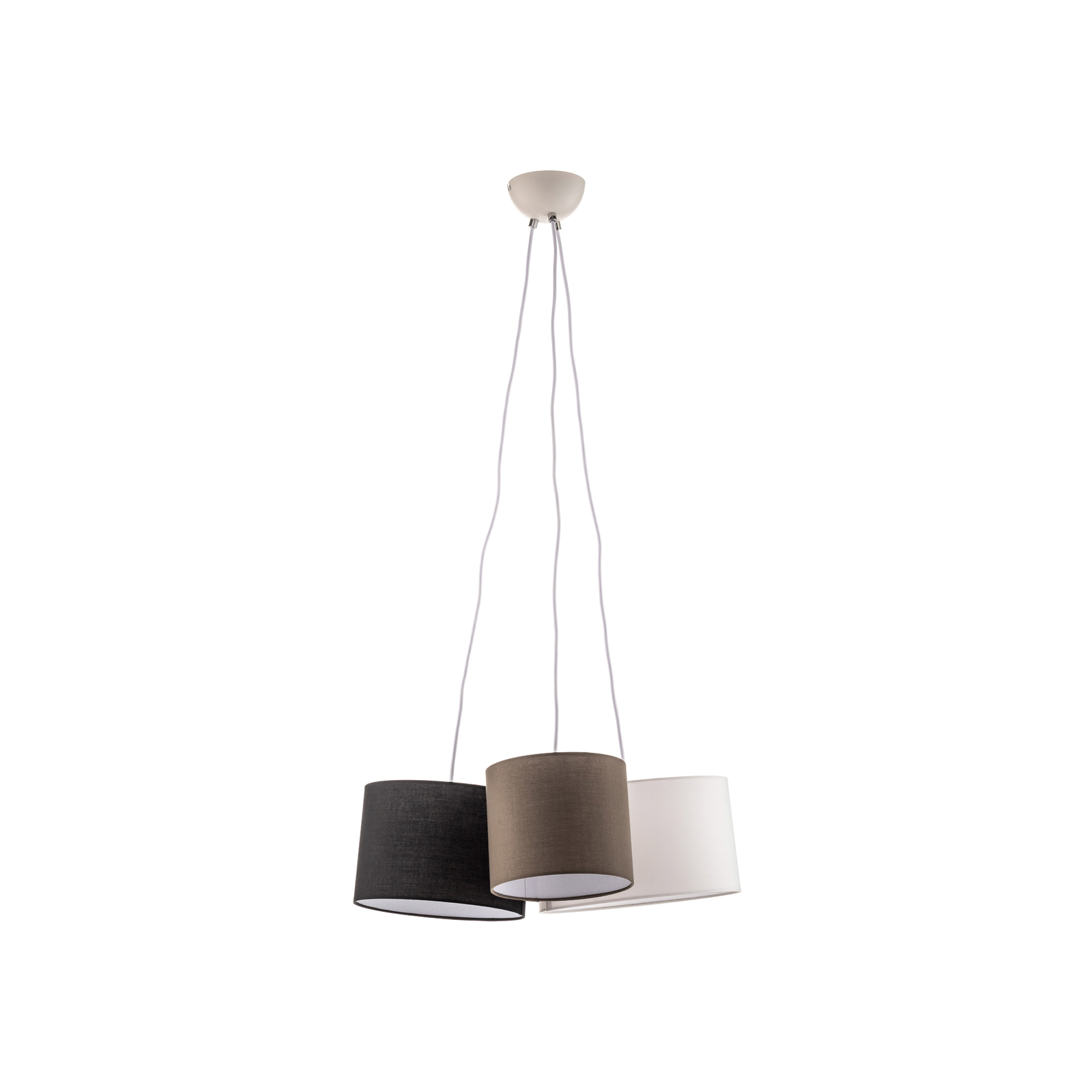 Lindby Vironi hanglamp 3-lamps, zwart., grijs, wit