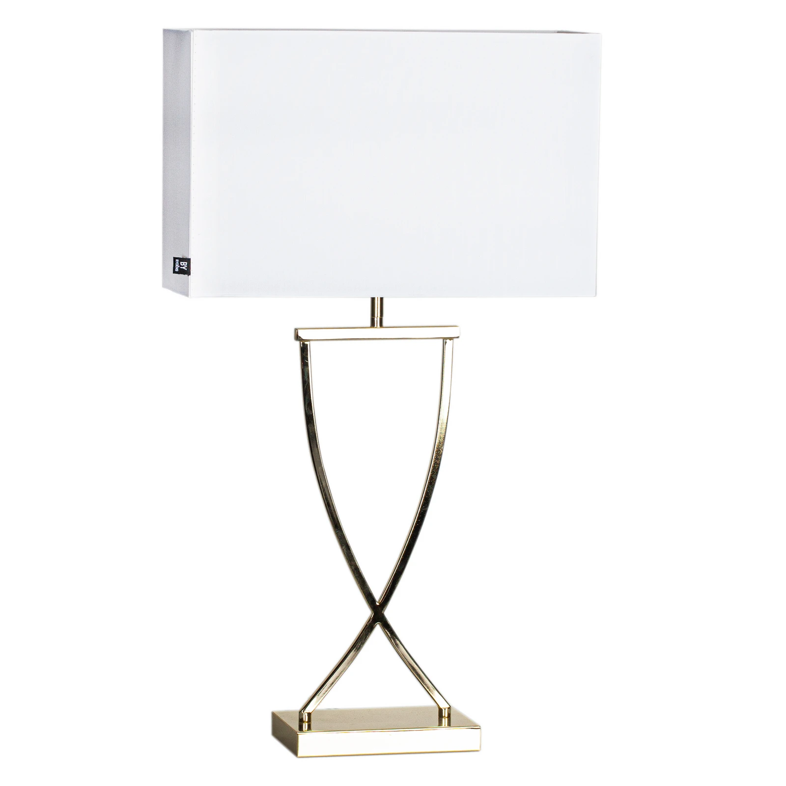 By Rydéns Omega Tischlampe messing/weiß Höhe 69cm