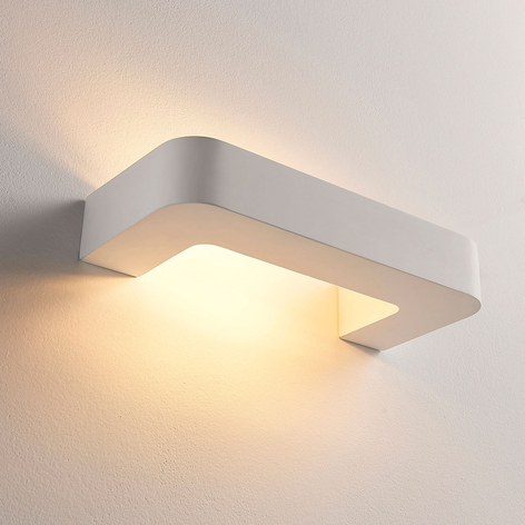 Bügelförmige LED-Wandlampe Julika, weißer Gips