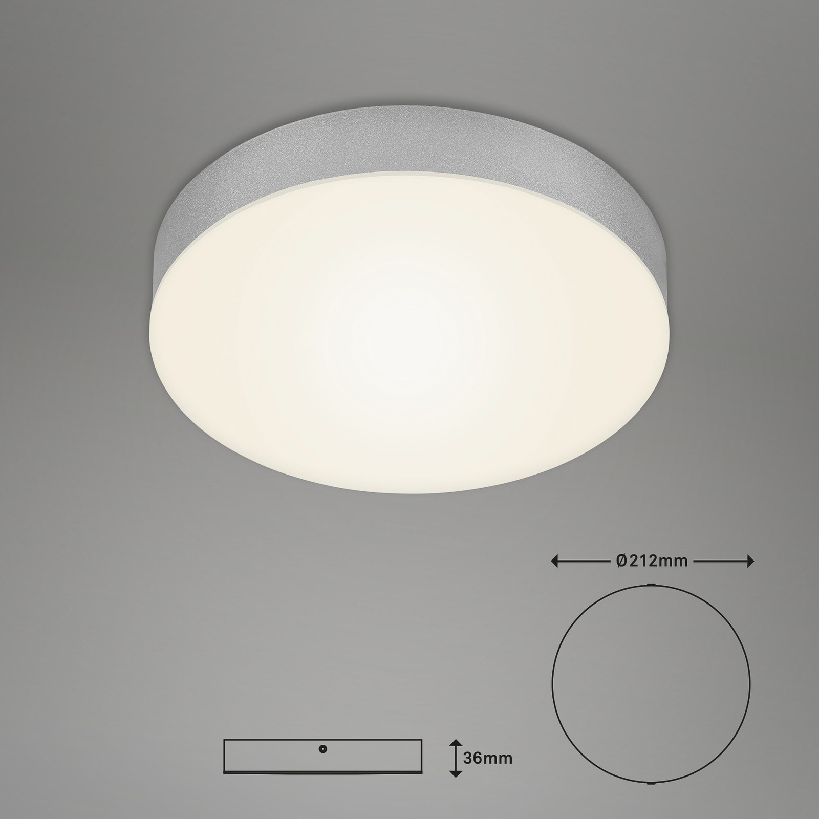 Stropní svítidlo LED Flame, Ø 21,2 cm, stříbrné