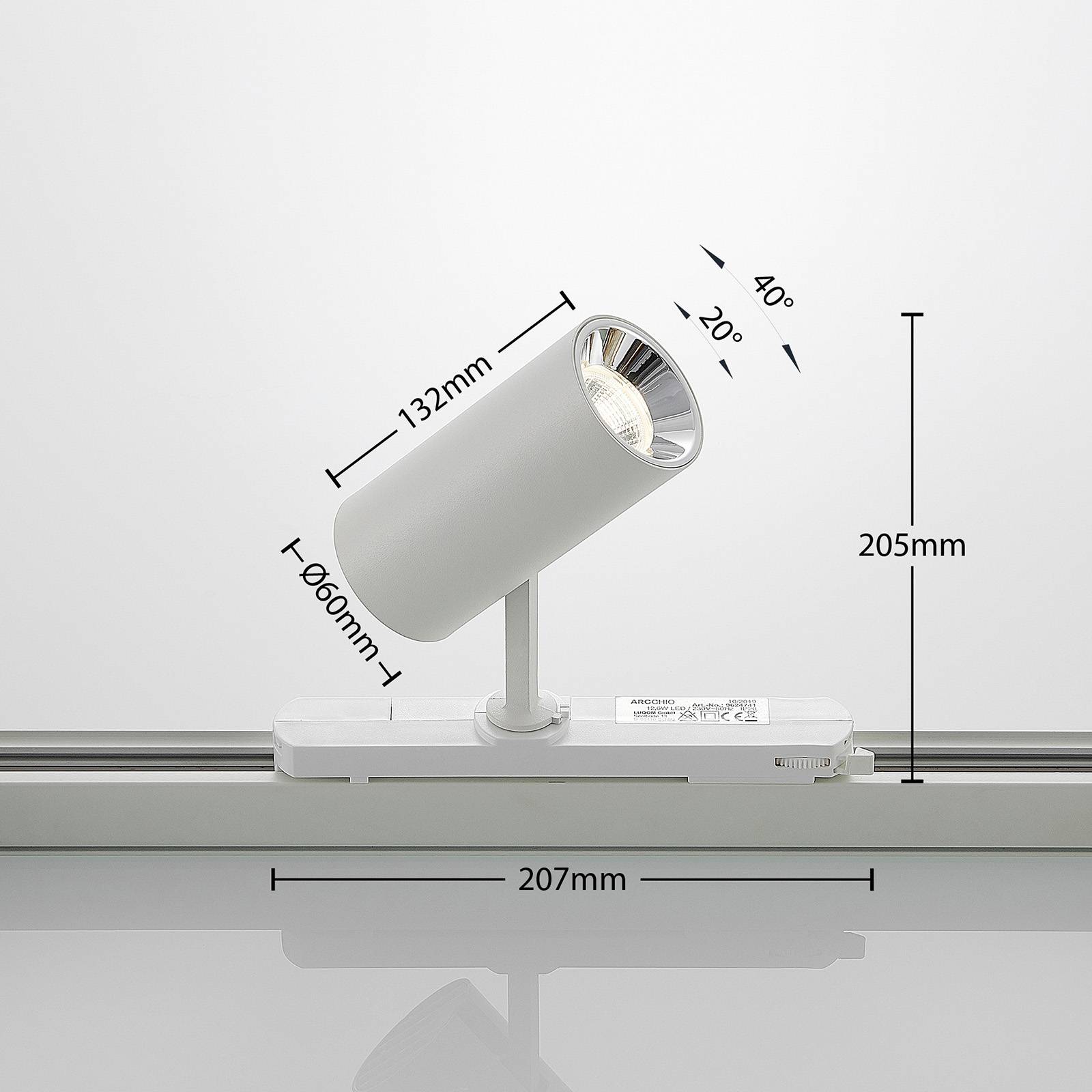 Reflektor szynowy LED Arcchio Vedro, 4000 K 12,6 W