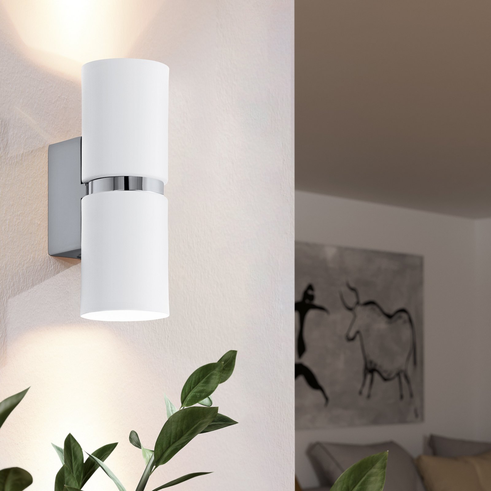 Passa két izzós LED fali lámpa, kerek, fehér