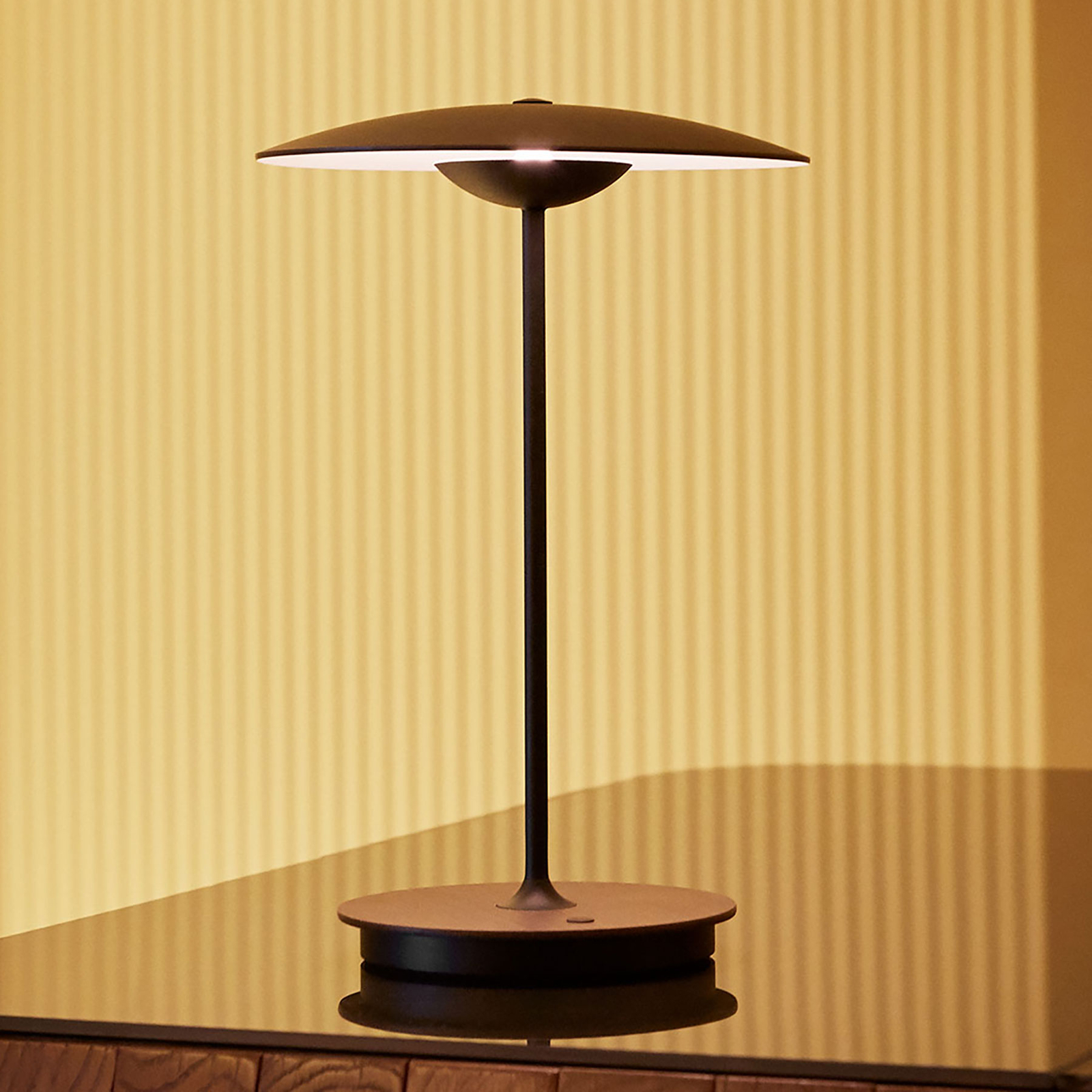 MARSET Ginger LED lámpara mesa madera roble/blanco