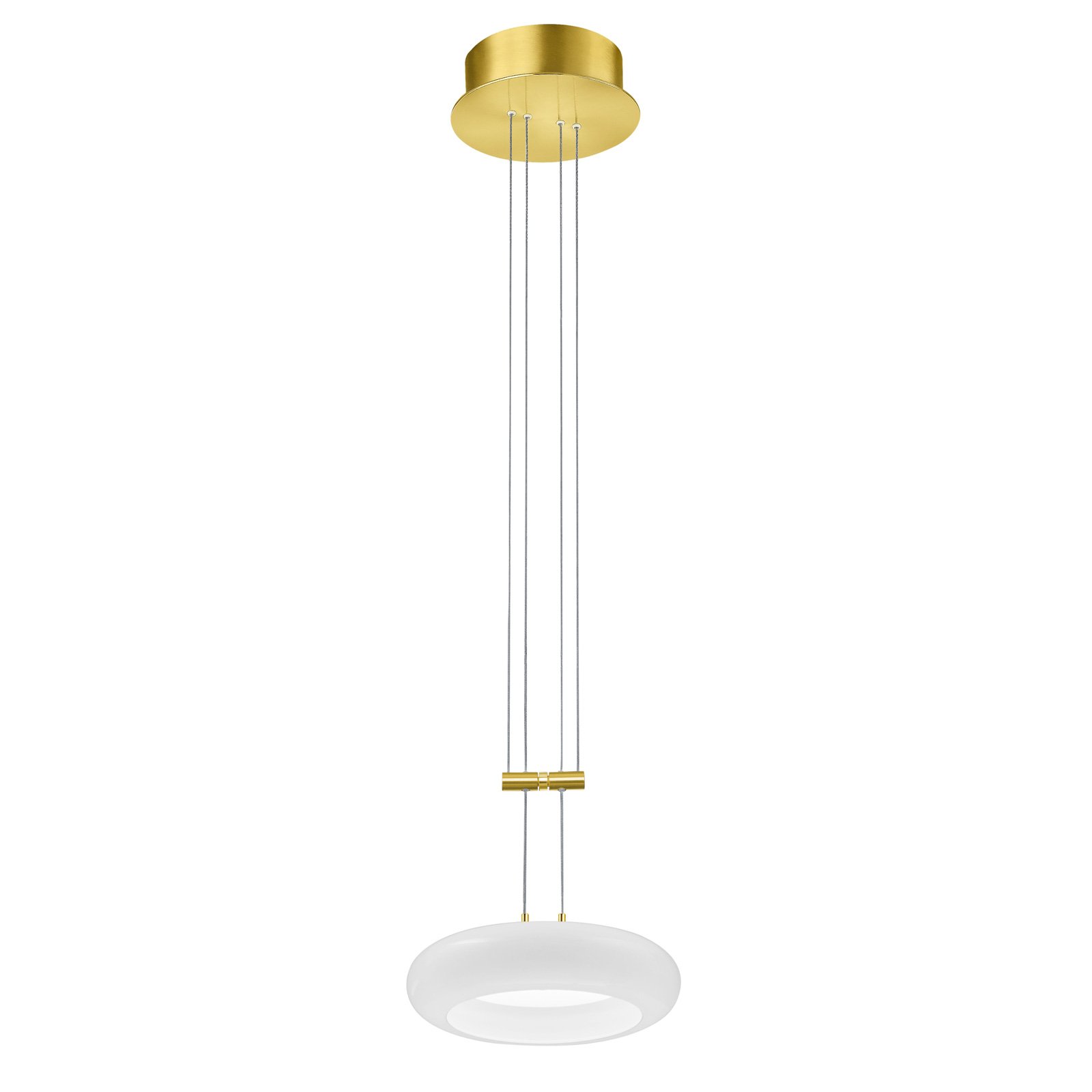 BANKAMP Centa hanging light 1-bulb 20 cm brass, for Living / Dining Room, glass, metal, 20 W, energy efficiency: A+