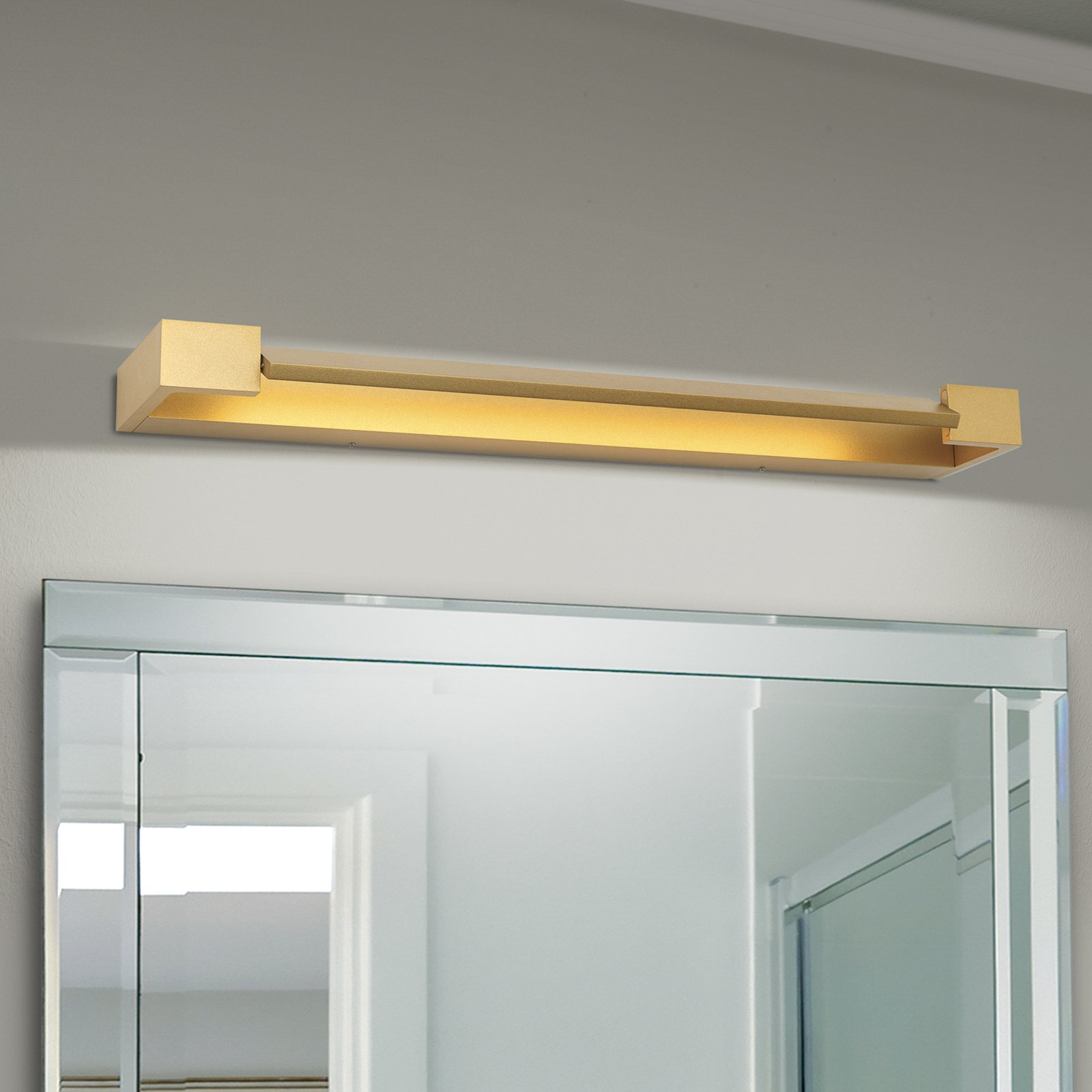 Aplique para baño Marylin LED, longitud 60 cm, dorado, aluminio