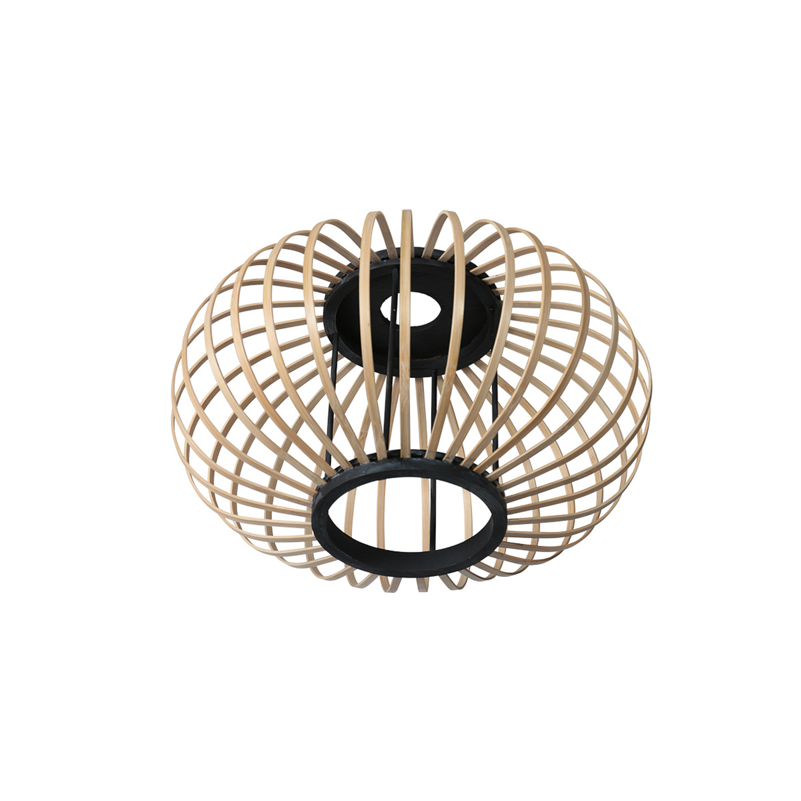 Galda lampa „Bloeba“, melna, ar bambusa kātiem, Ø 31 cm