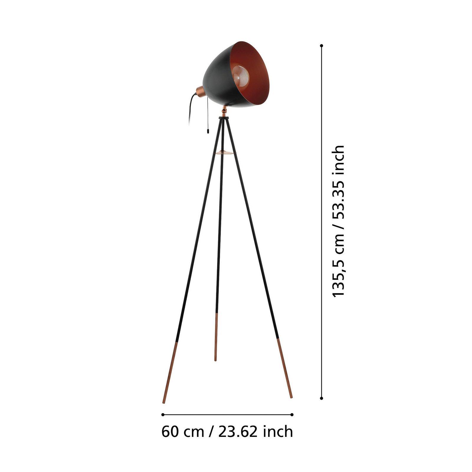 Juodos/vario spalvos "Chester" grindų lempa