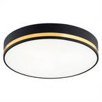 Amore ceiling light, gold stripes, black, Ø 45cm