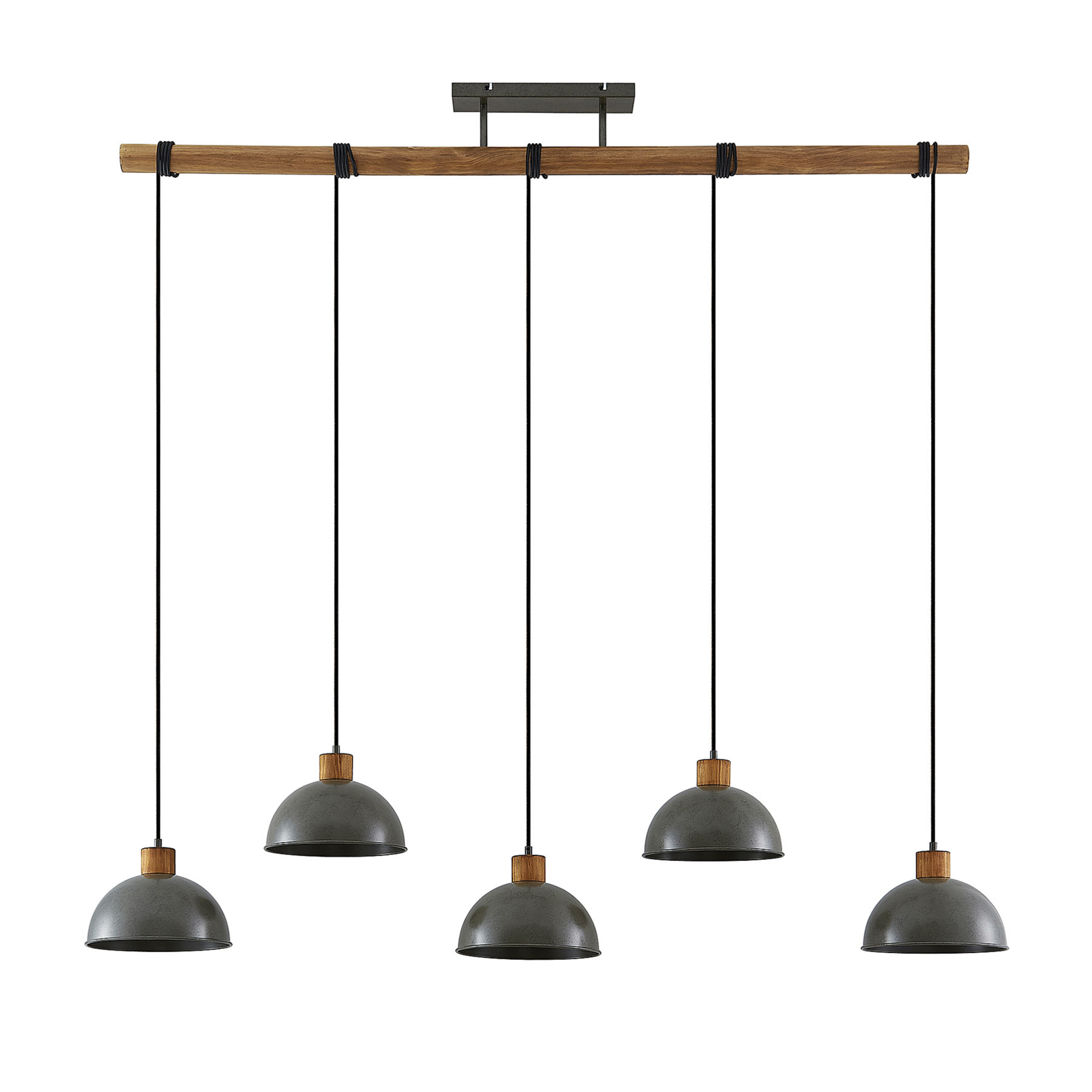Durbis 5 Suspension Dark Grey/Wood - Lindby
