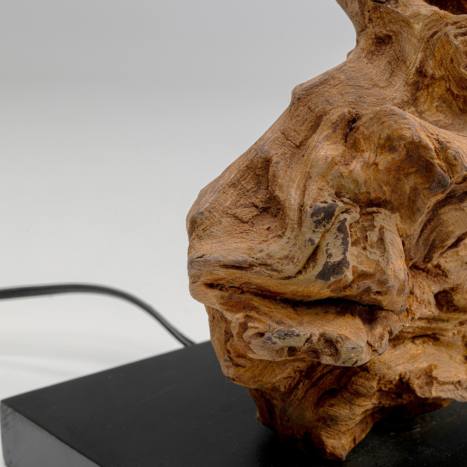 Kare galda lampa Nature Flame, koksnes gabals, 56 cm, E27