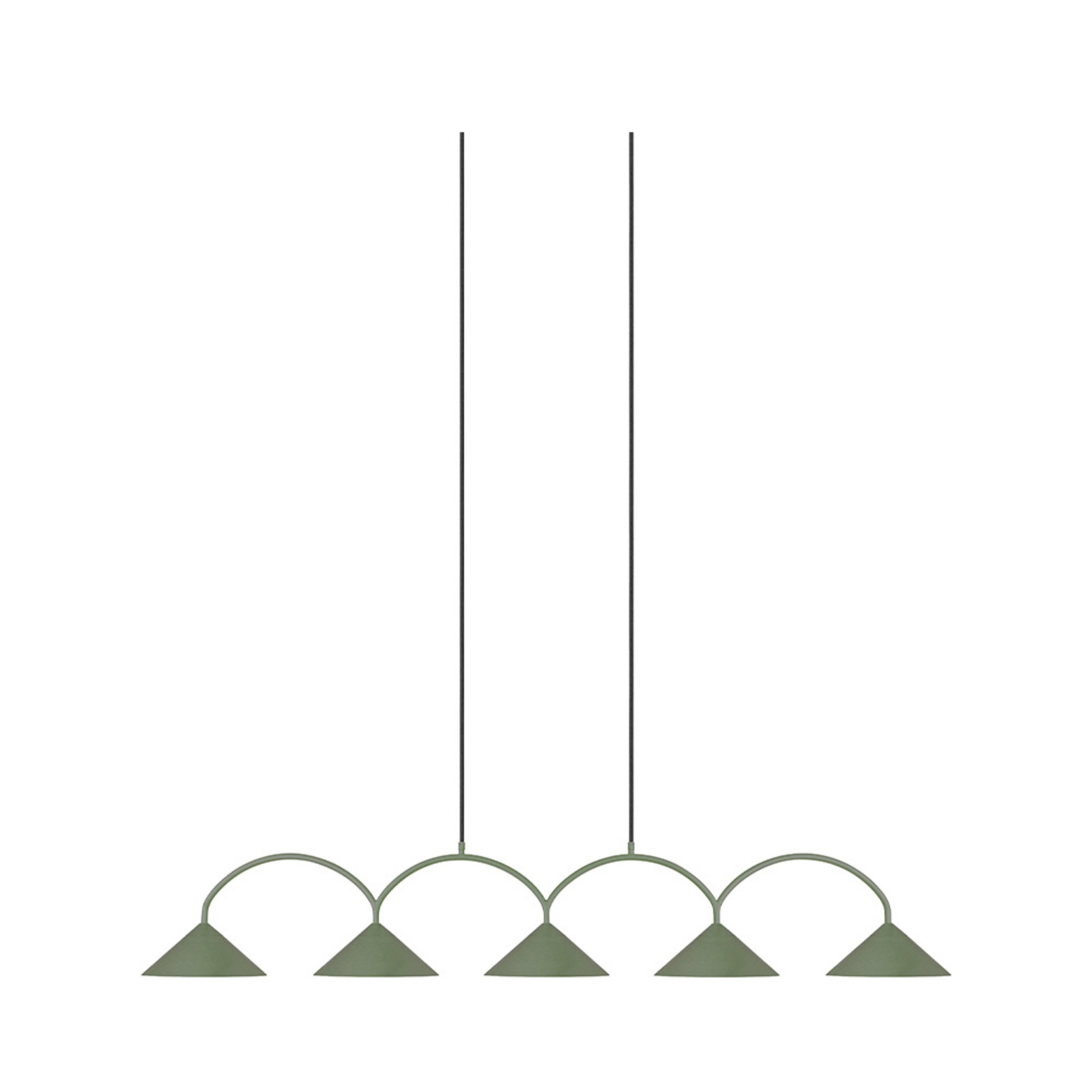 Globen Lighting Lampă suspendată CURVE 5 verde 5 becuri 165 cm - Camera de zi / sufragerie - Vintage - Metal